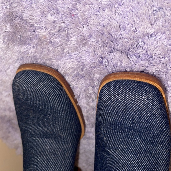 Donald J Pliner Womens Denim Pumps Blue Stretch Square Toe Block Heel Slip On 8N - Picture 8 of 11